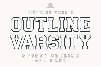 Outline Varsity Font for Creative Design Projects
